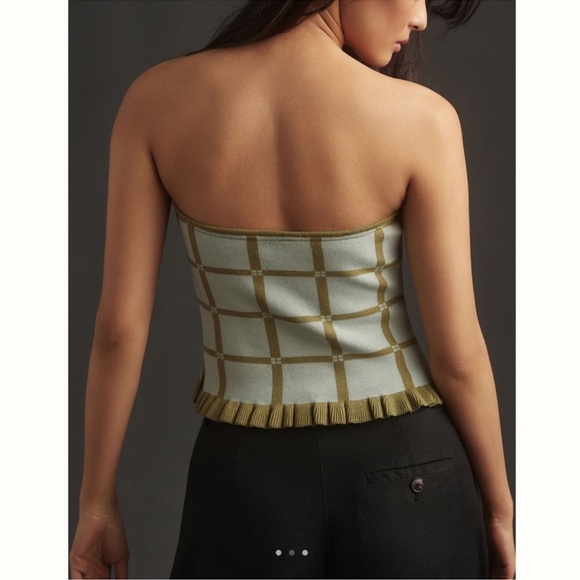 Anthropologie Daily Practice Rosie Windowpane Tube Top Size Large NWT - Picture 8 of 8